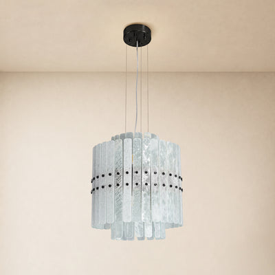 Pietra Arctic White Marble Tiered Chandelier 15.7"D