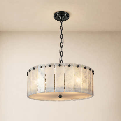 Pietra Quartzite Drum Chandelier 15.7"D
