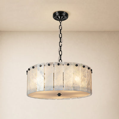 Pietra Quartzite Drum Chandelier 15.7"D