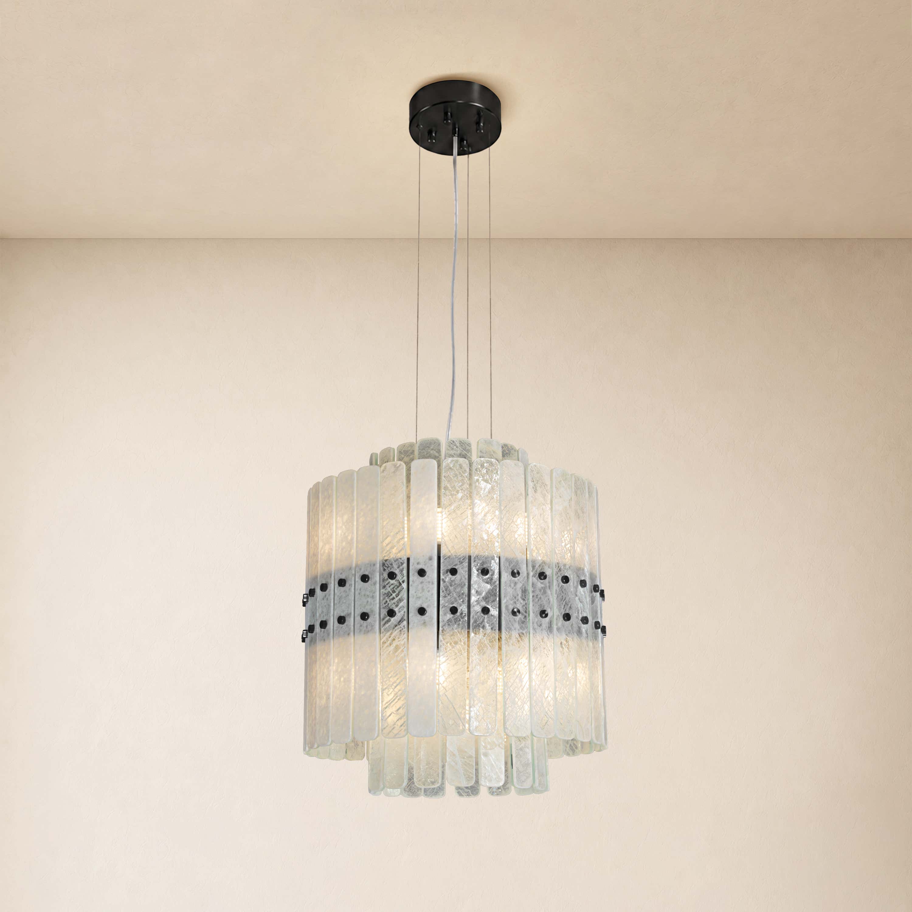 Pietra Crystal Tiered Chandelier 15.7"D