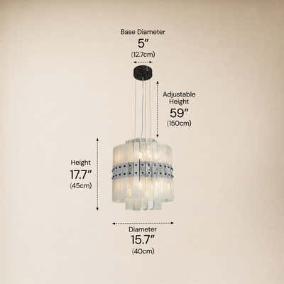 Pietra Crystal Tiered Chandelier 15.7"D