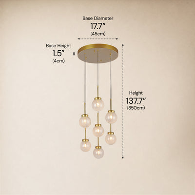 Liorenne Bubble Glass Globe Cluster Chandelier 18"D 