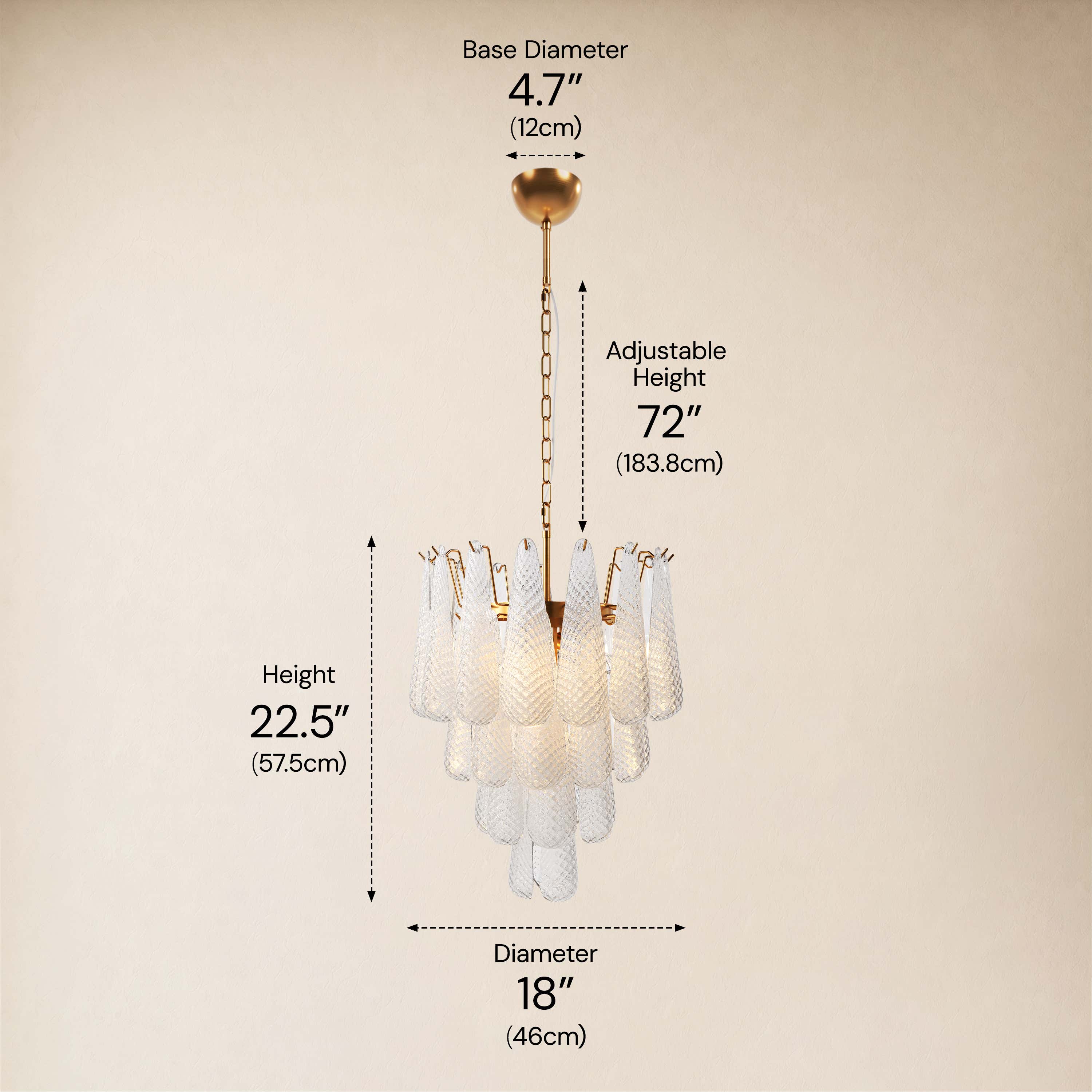 size-image #Finish_Gold,Glass_White,Size_18" dimensions 1