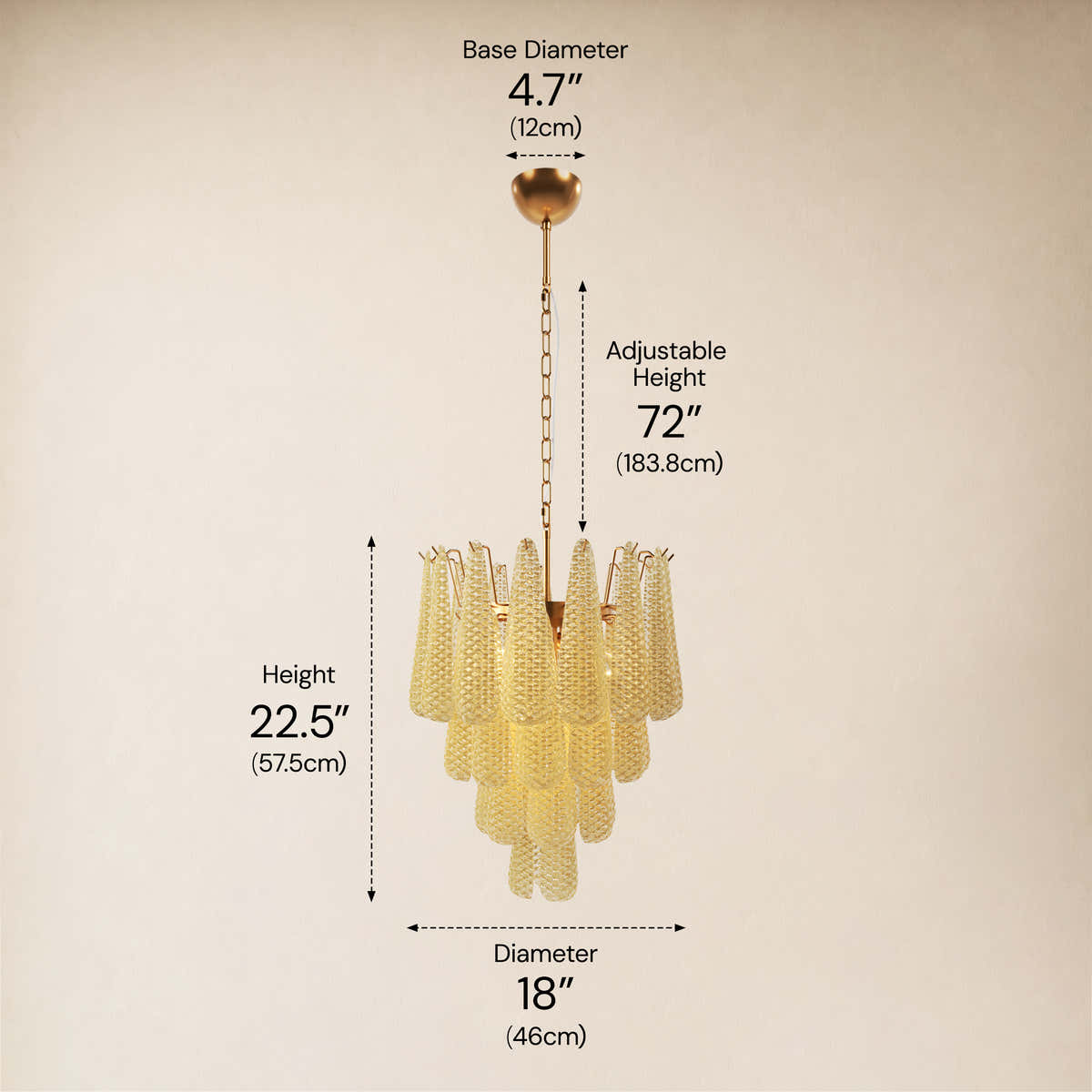 size-image #Finish_Gold,Glass_Yellow,Size_18" dimensions 5