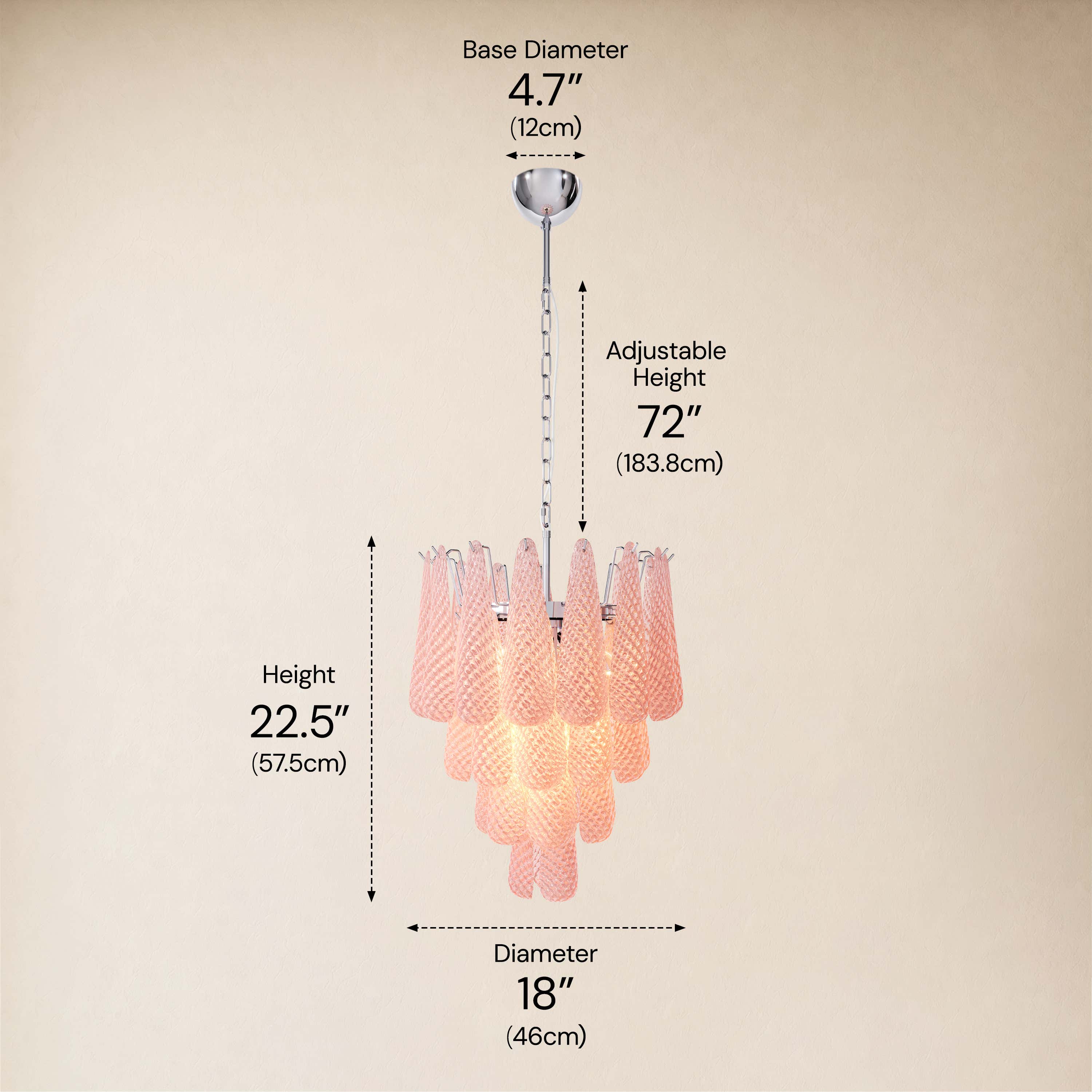 size-image #Finish_Silver,Glass_Pink,Size_18" dimensions 4