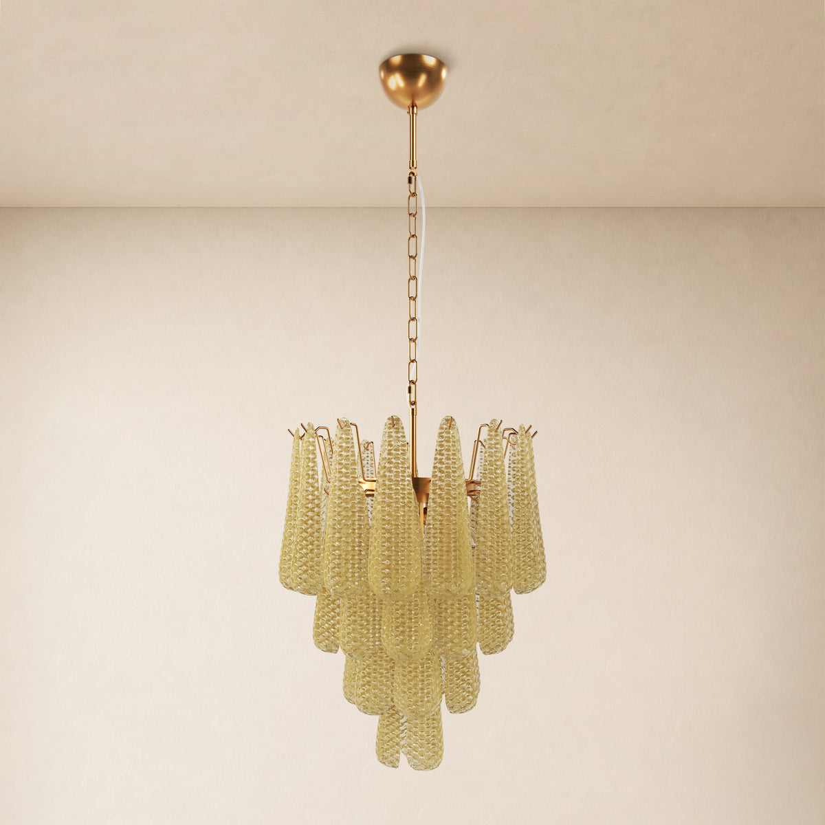 Veloria Textured Glass Tiered Round Chandelier 18"D