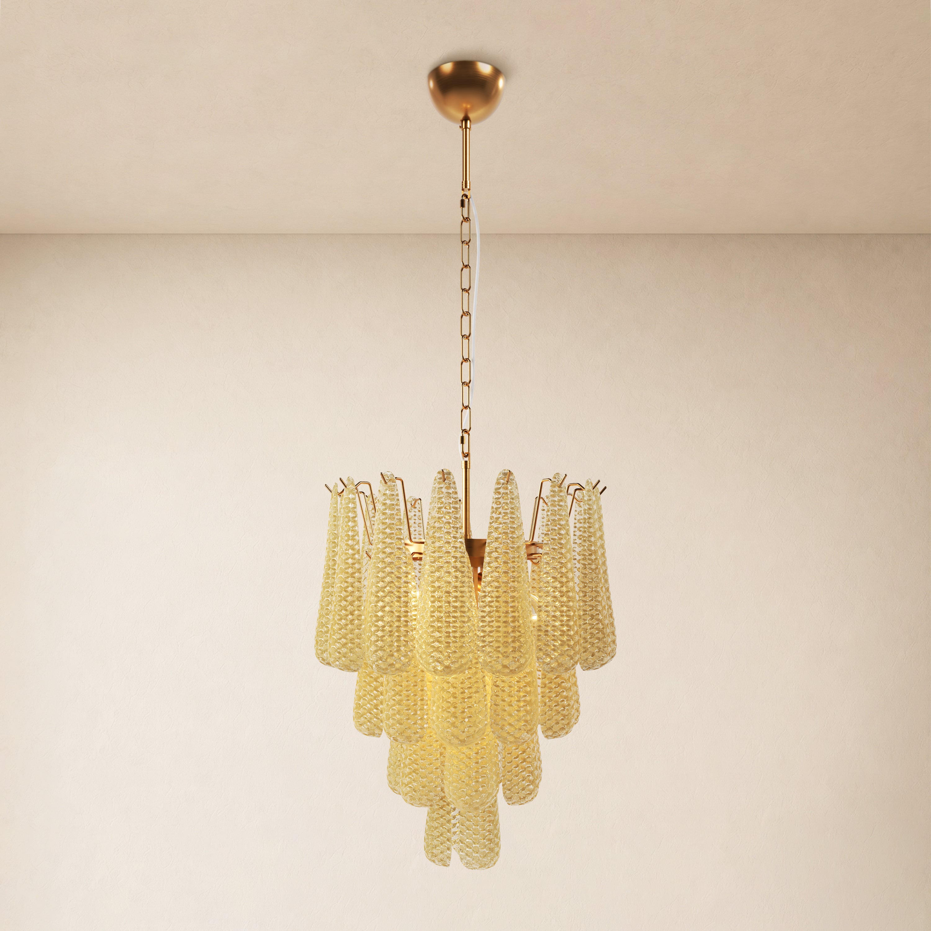 Veloria Textured Glass Tiered Round Chandelier 18"D