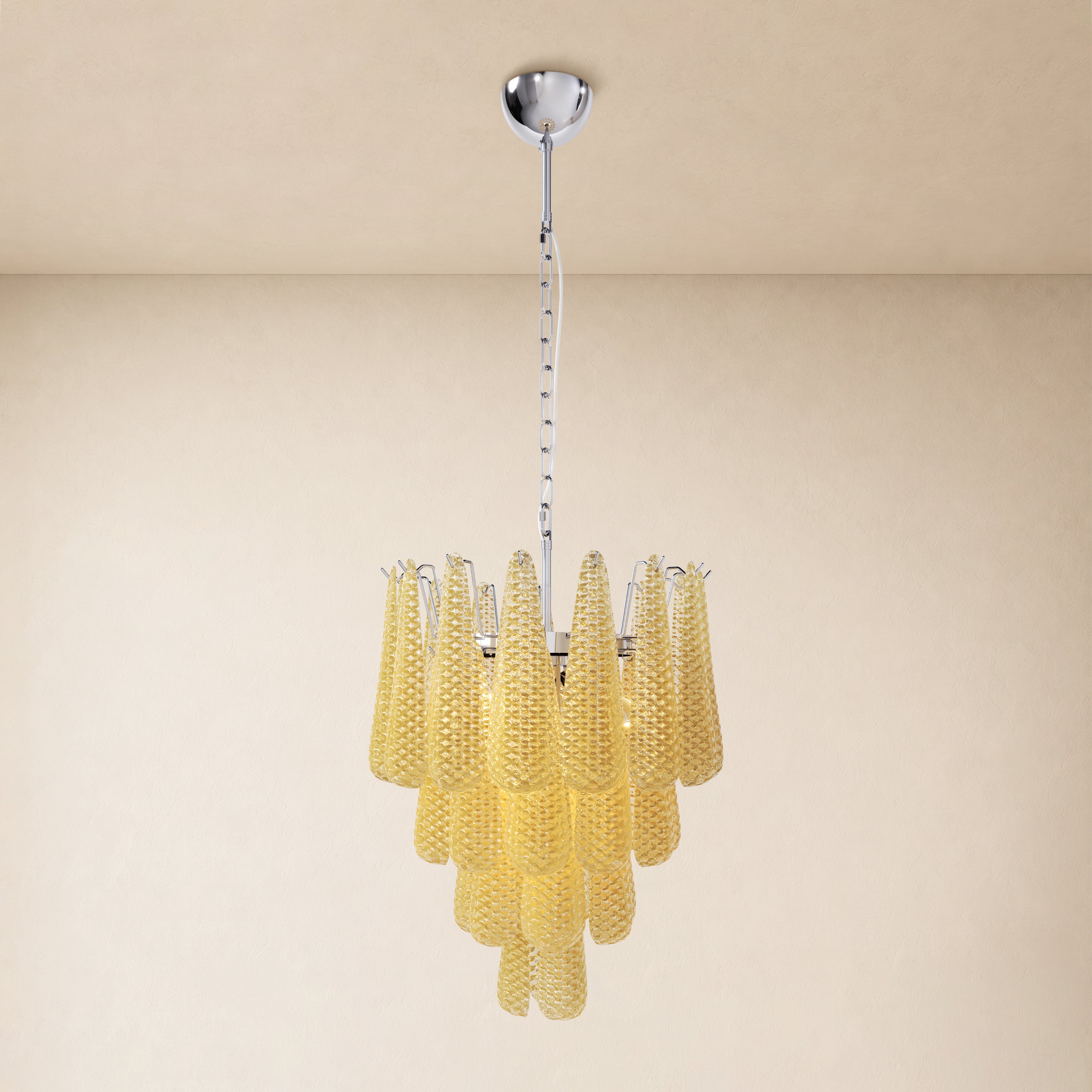 Veloria Textured Glass Tiered Round Chandelier 18"D