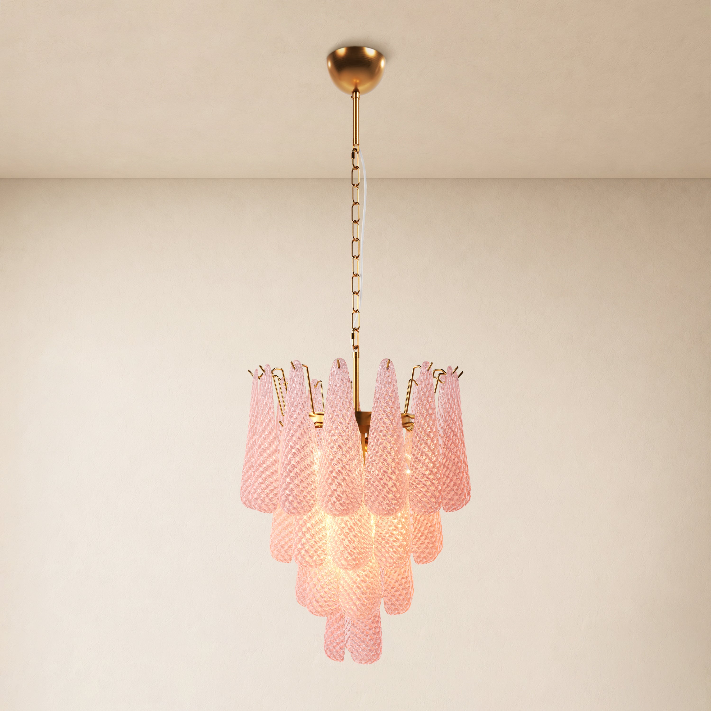 Veloria Textured Glass Tiered Round Chandelier 18"D