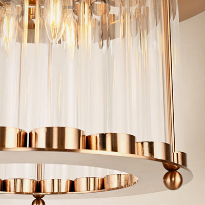 Rovella Glass Rod Tiered Round Chandelier 20.8"D