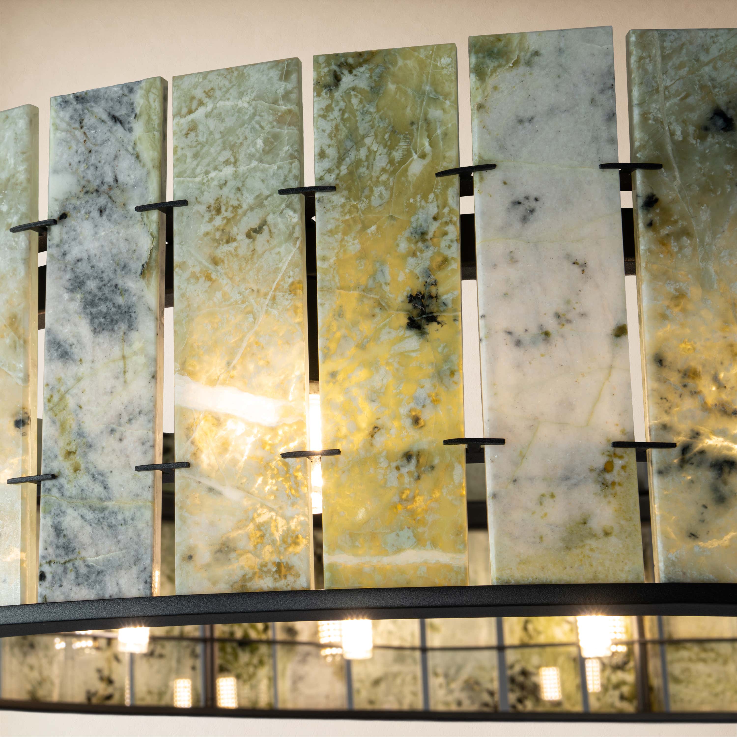 Pietra Verde Stone Drum Chandelier 23.6" 31.4"D