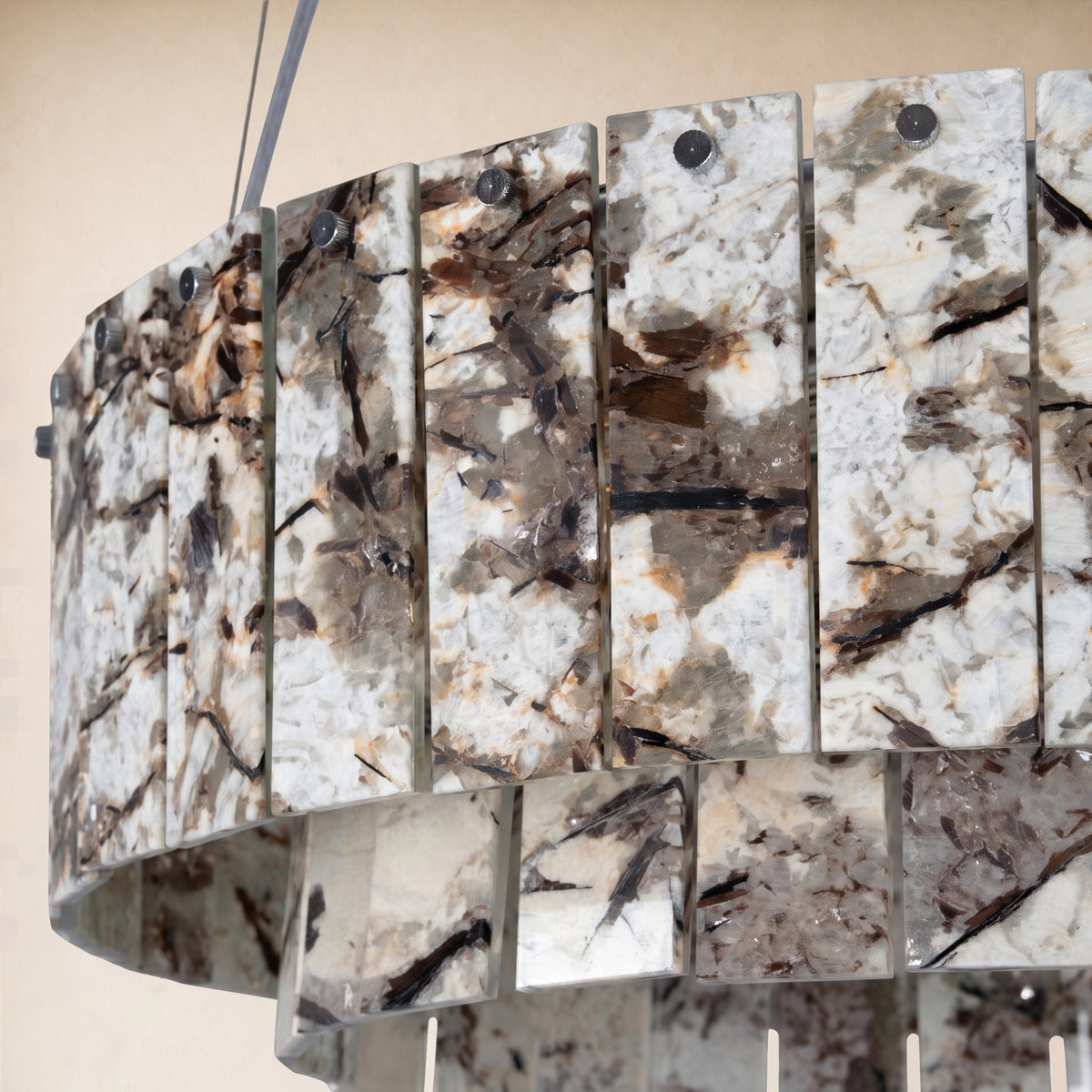 Pietra Quartzite Drum Chandelier 23.6"D
