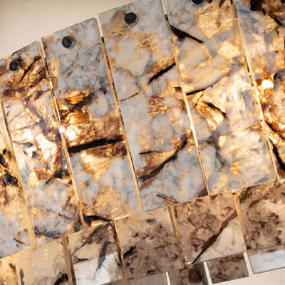 Pietra Quartzite Drum Chandelier 23.6"D