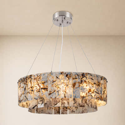 Pietra Quartzite Drum Chandelier 23.6"D