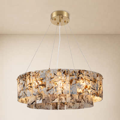 Pietra Quartzite Drum Chandelier 23.6"D