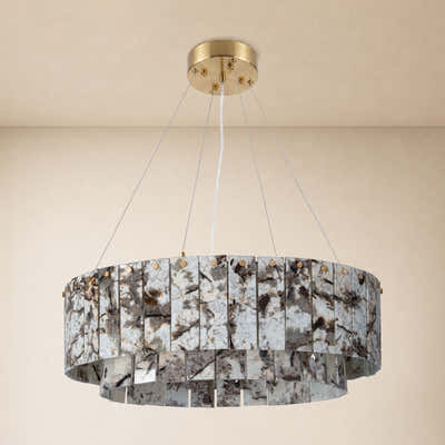 Pietra Quartzite Drum Chandelier 23.6"D