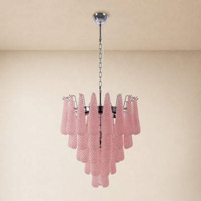 Veloria Textured Glass Tiered Round Chandelier 24"D