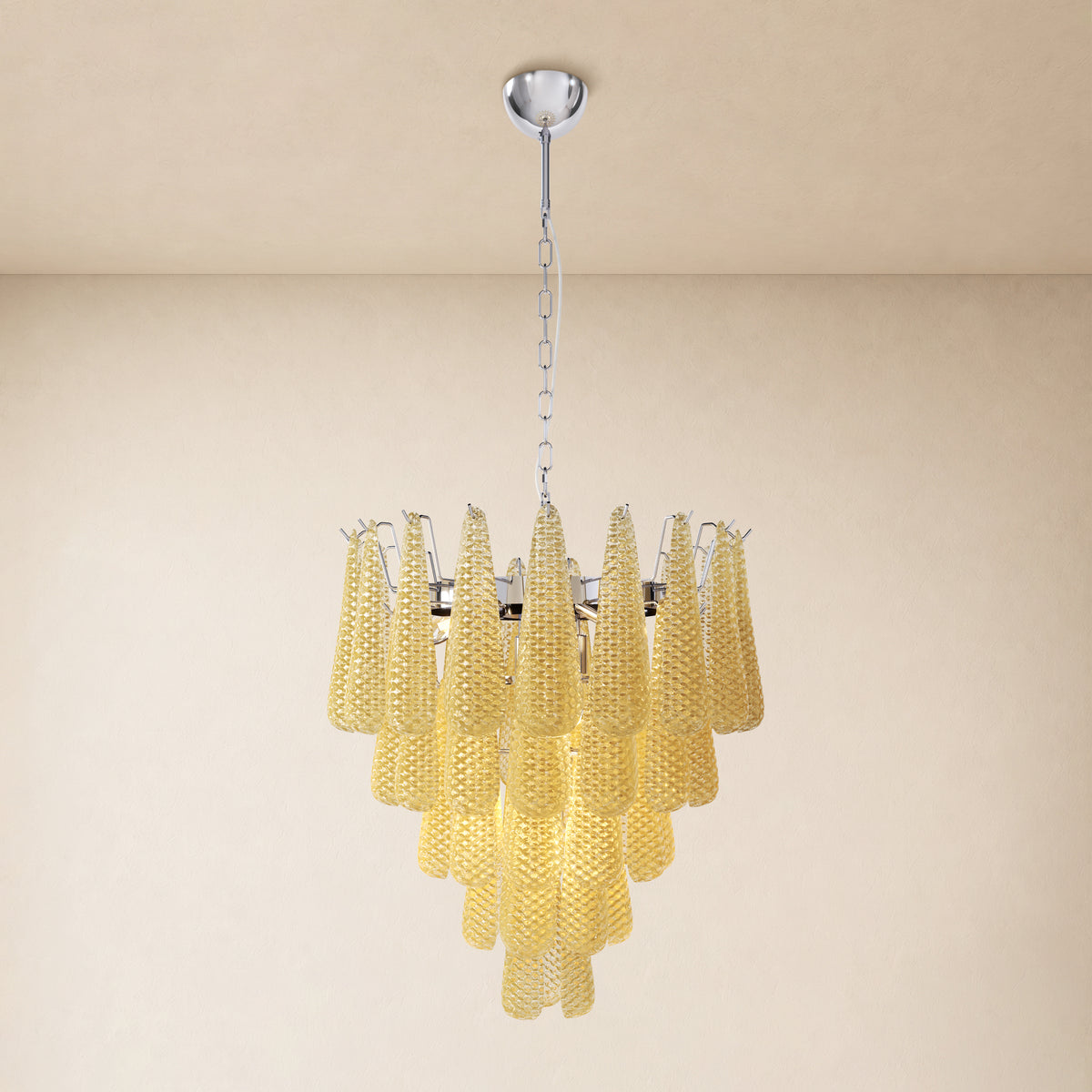 Veloria Textured Glass Tiered Round Chandelier 24"D