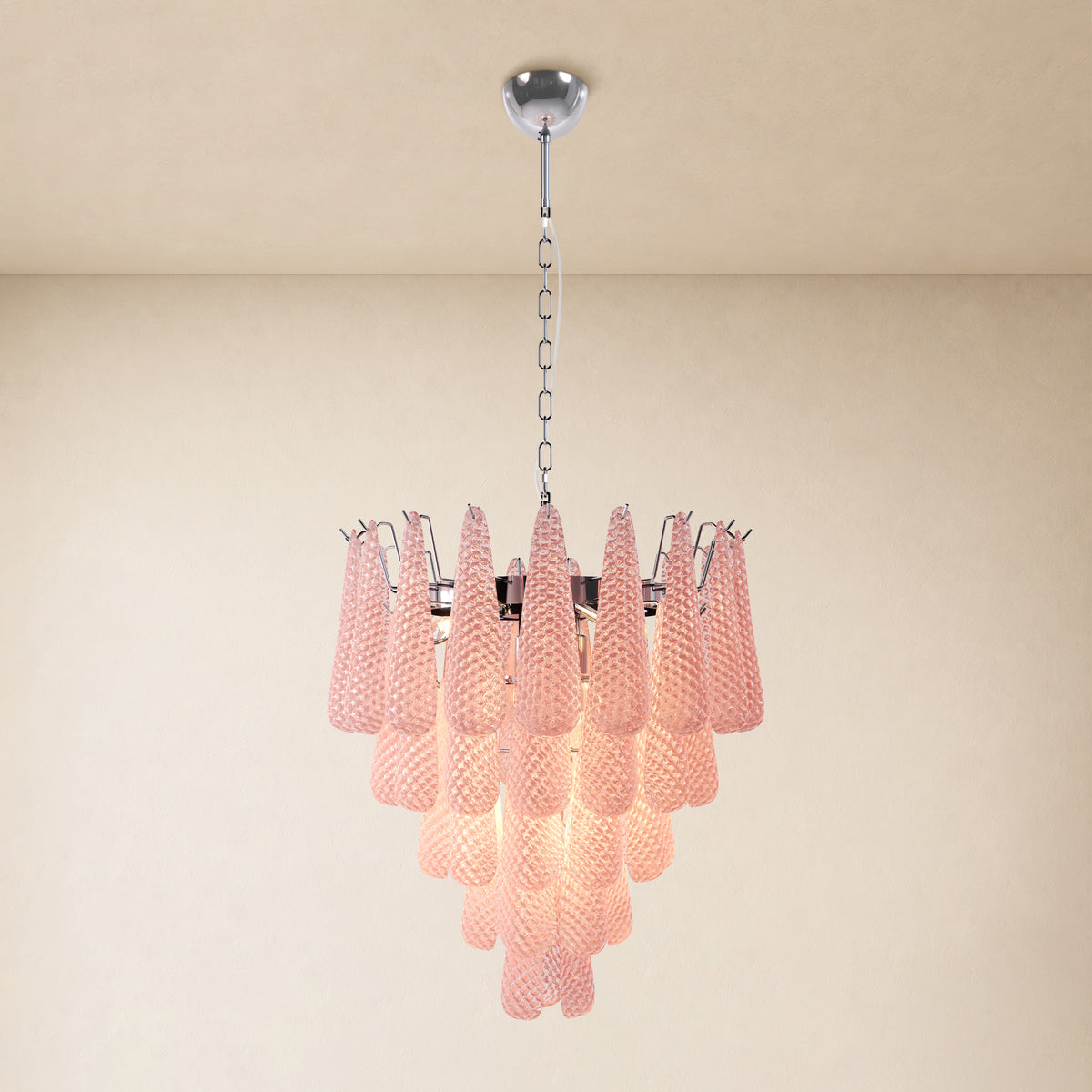 Veloria Textured Glass Tiered Round Chandelier 24"D