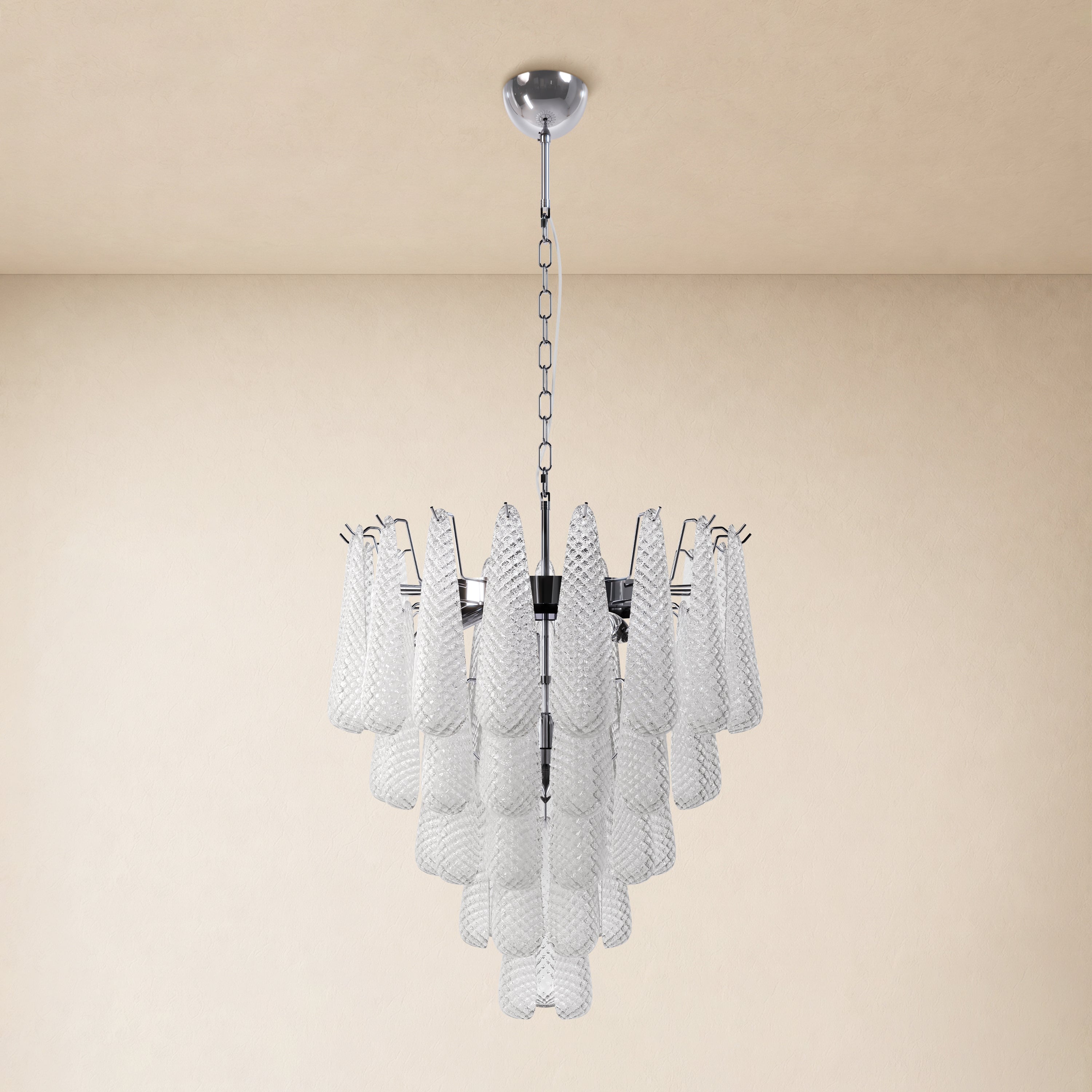 Veloria Textured Glass Tiered Round Chandelier 24"D