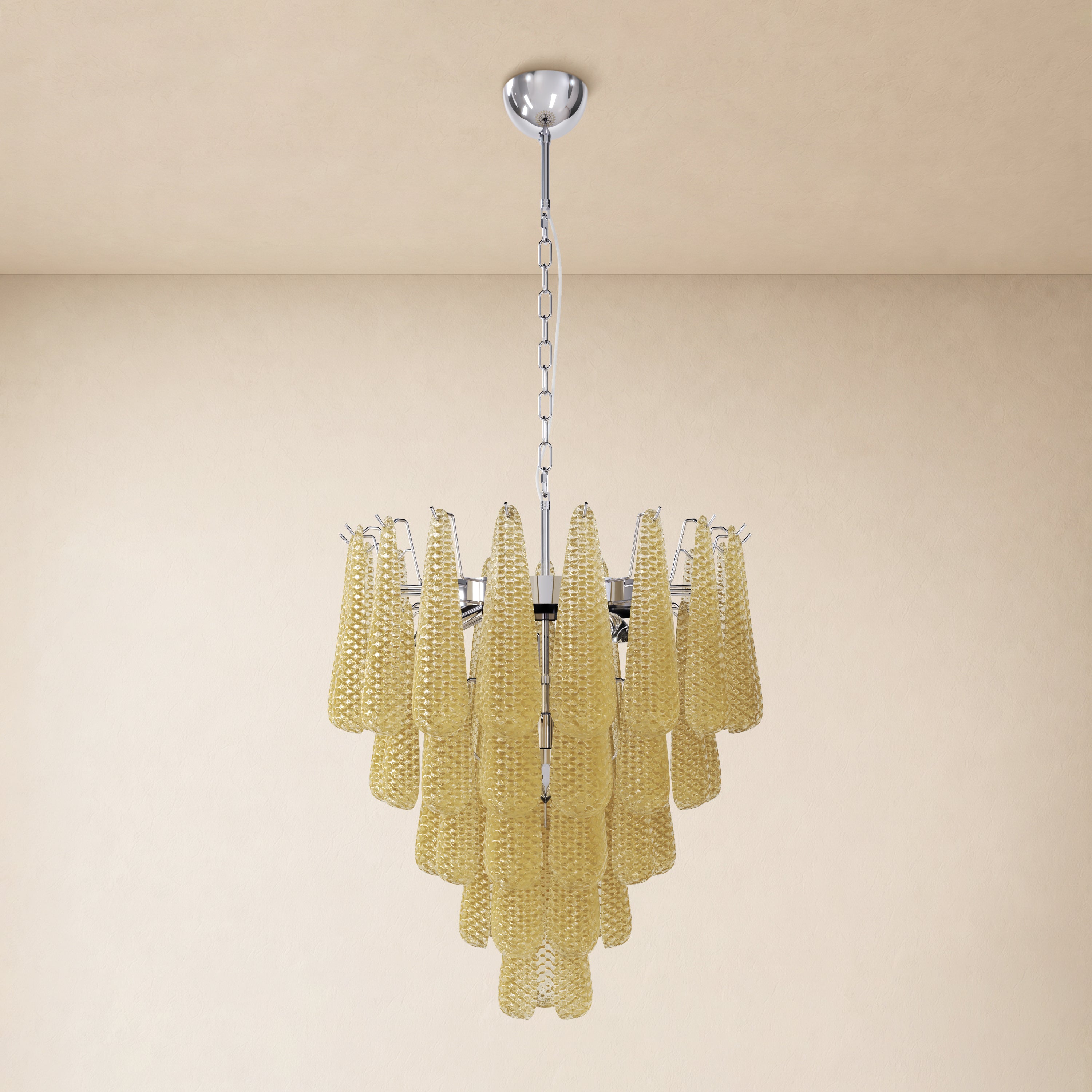 Veloria Textured Glass Tiered Round Chandelier 24"D