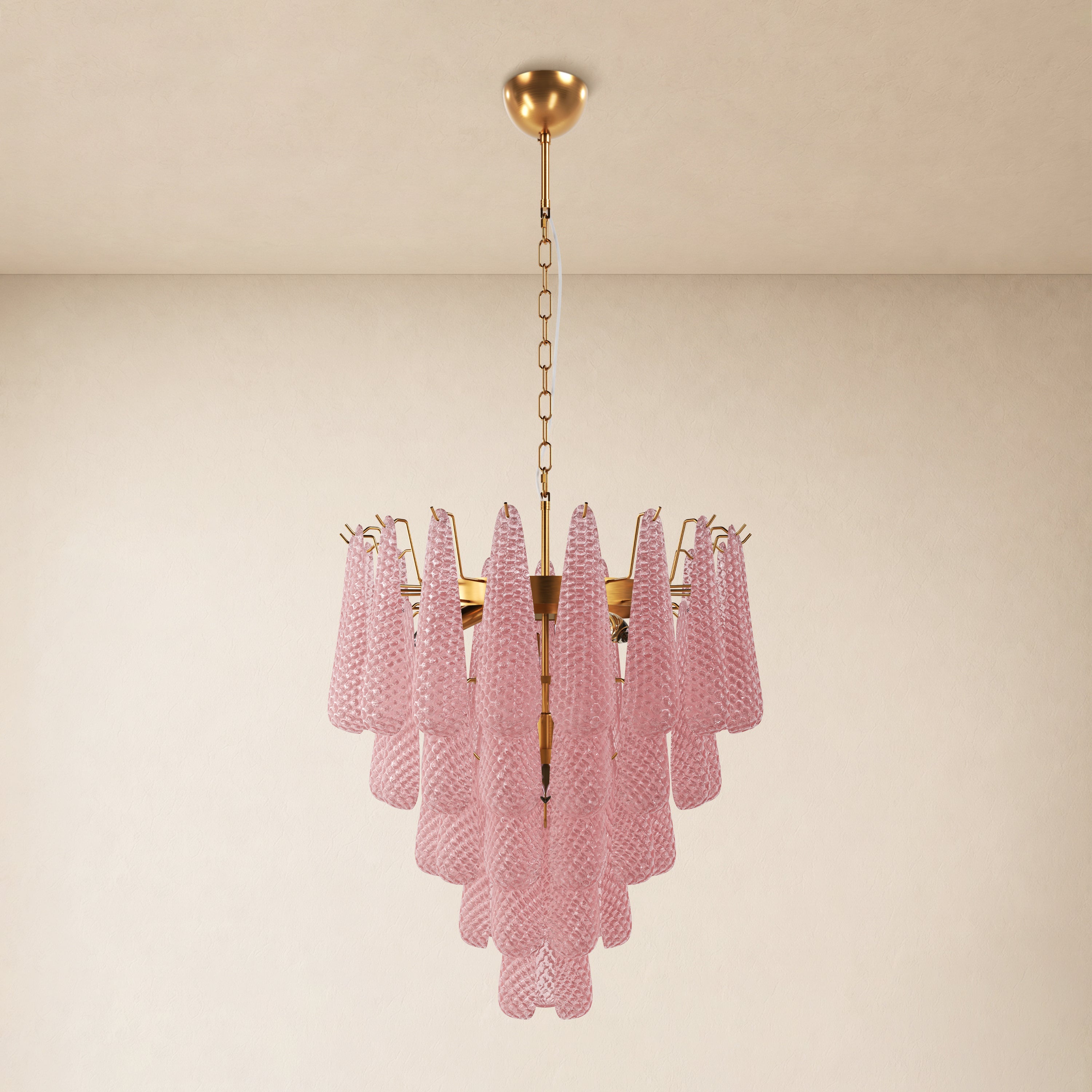 Veloria Textured Glass Tiered Round Chandelier 24"D