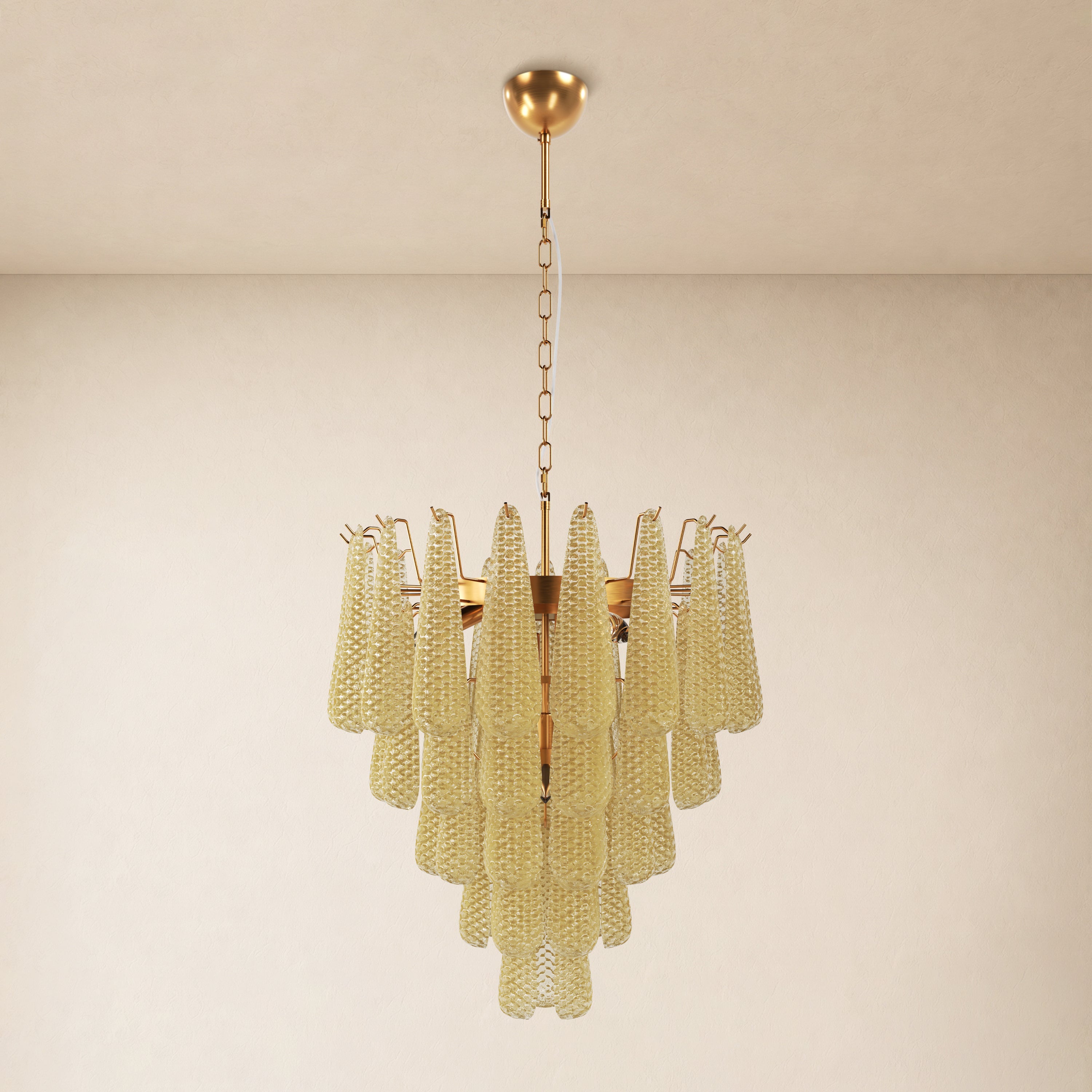 Veloria Textured Glass Tiered Round Chandelier 24"D