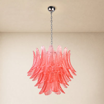 Nivelle Glass Leaf Round Chandelier 25.5"D