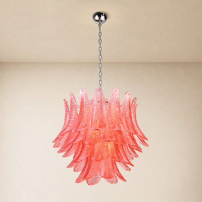 Nivelle Glass Leaf Round Chandelier 25.5"D
