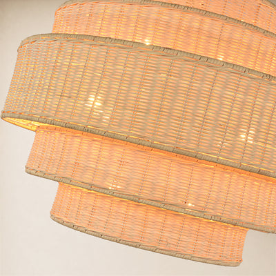 Cavana Rattan Tiered Round Chandelier 27.9"D