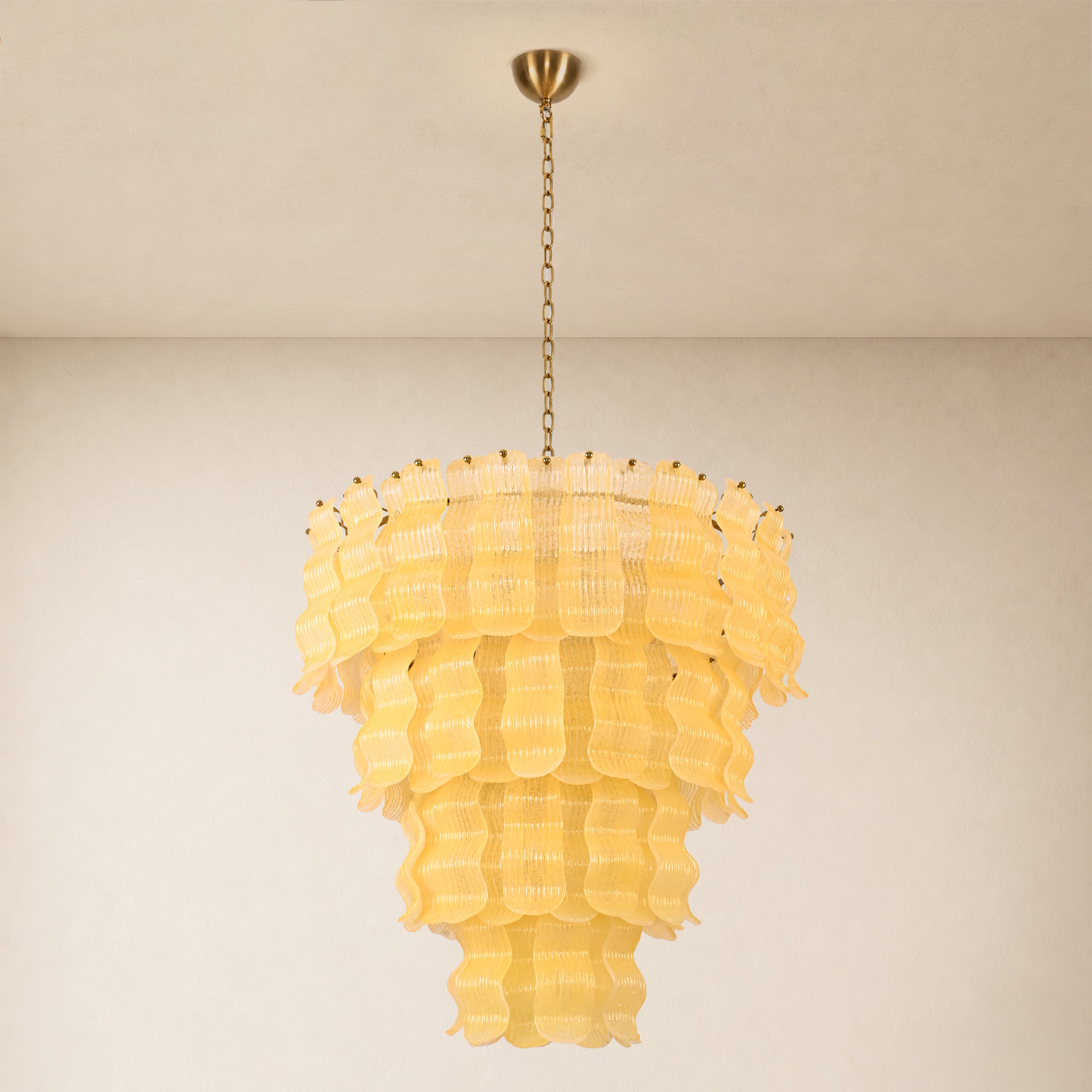 Solenne Rippled Glass Round Chandelier 29.5"D