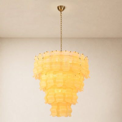 Solenne Rippled Glass Round Chandelier 29.5"D