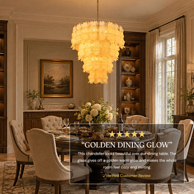 Solenne Rippled Glass Round Chandelier 29.5"D