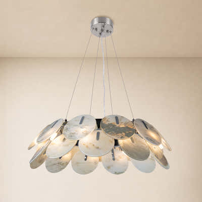 Pietra Marble Disc Chandelier 31.4"D