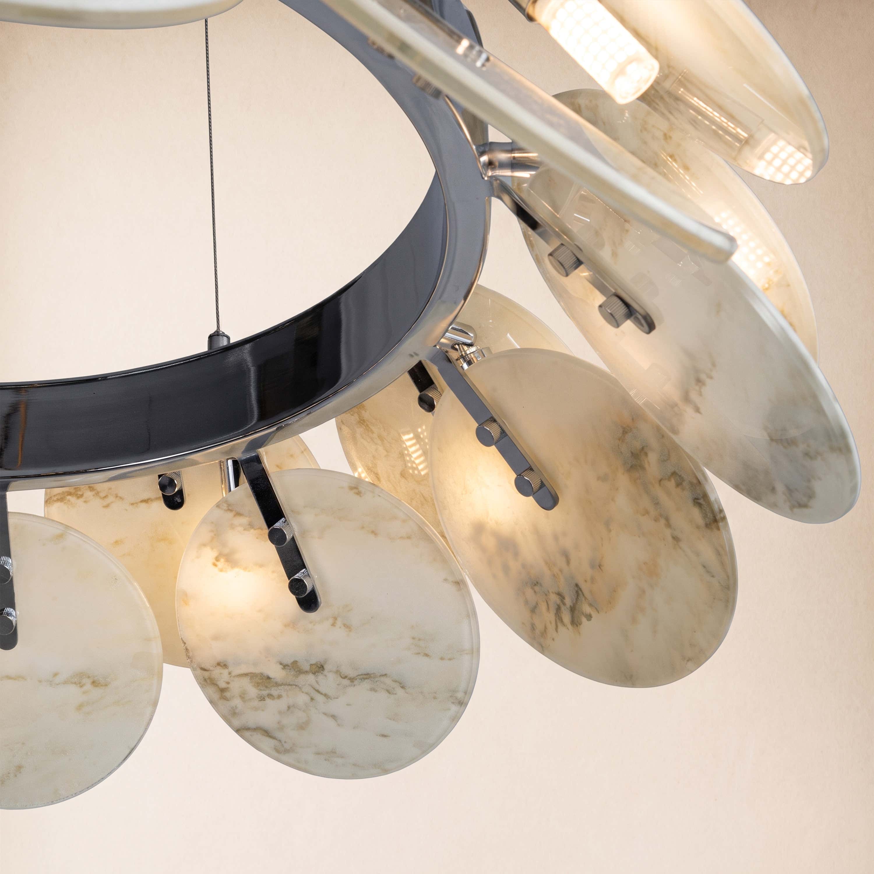 Pietra Marble Disc Chandelier 31.4"D