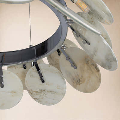 Pietra Marble Disc Chandelier 31.4"D