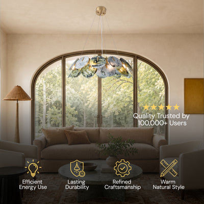 Pietra Green Marble Disc Chandelier 31.4"D #_First_#