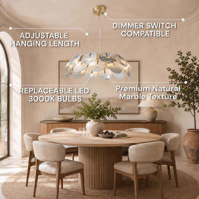 Pietra Marble Disc Chandelier 31.4"D