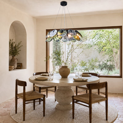 Pietra Green Marble Disc Chandelier 31.4"D