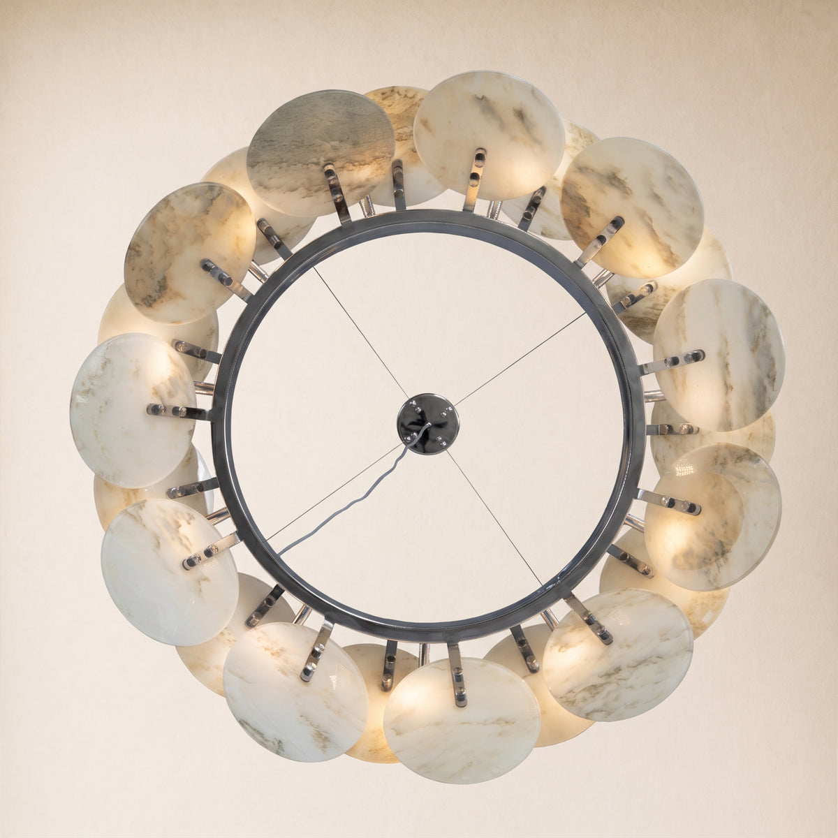 Pietra Landscape Marble Disc Chandelier 31.4"D
