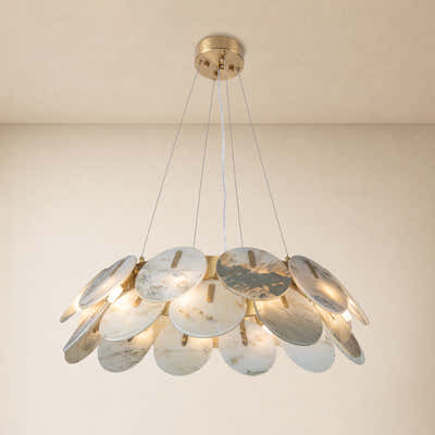 Pietra Marble Disc Chandelier 31.4"D