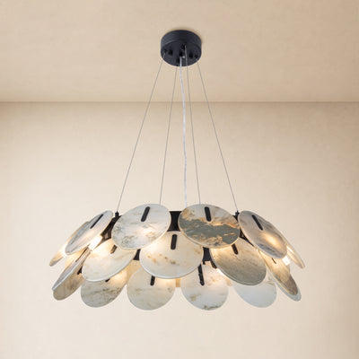 Pietra Landscape Marble Disc Chandelier 31.4"D