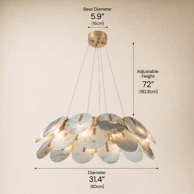 Pietra Marble Disc Chandelier 31.4"D