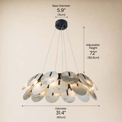 Pietra Marble Disc Chandelier 31.4"D