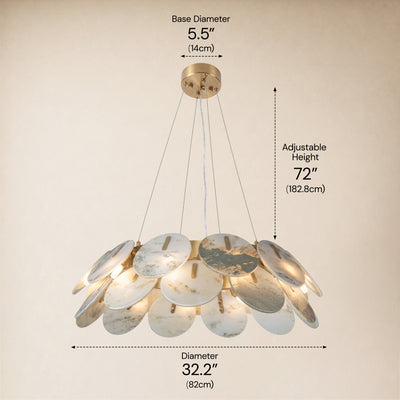 Pietra Landscape Marble Disc Chandelier 31.4"D