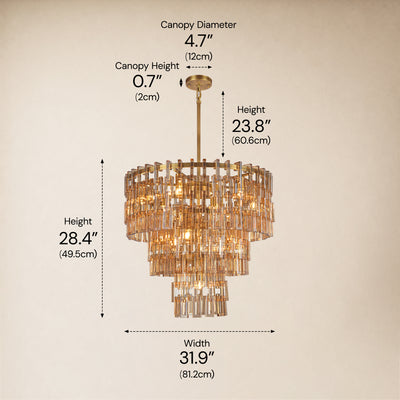 Cirelle Crystal Round Chandelier 32"D