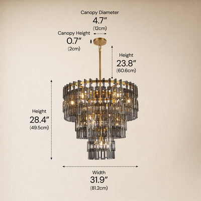 Cirelle Crystal Round Chandelier 32"D