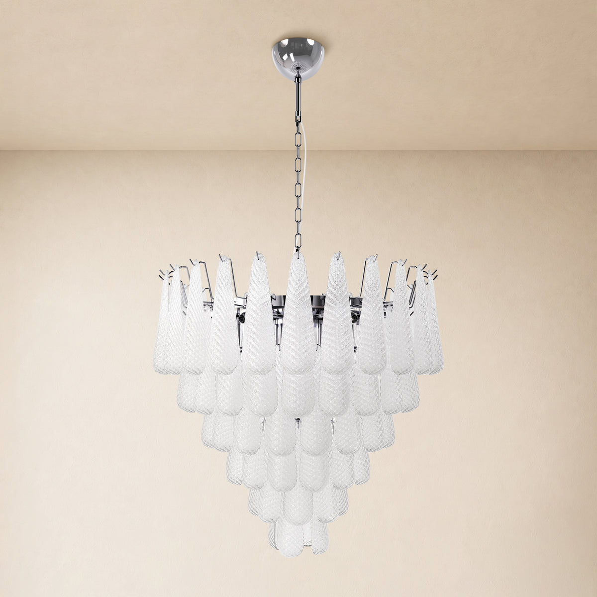 Veloria Textured Glass Tiered Round Chandelier 32"D