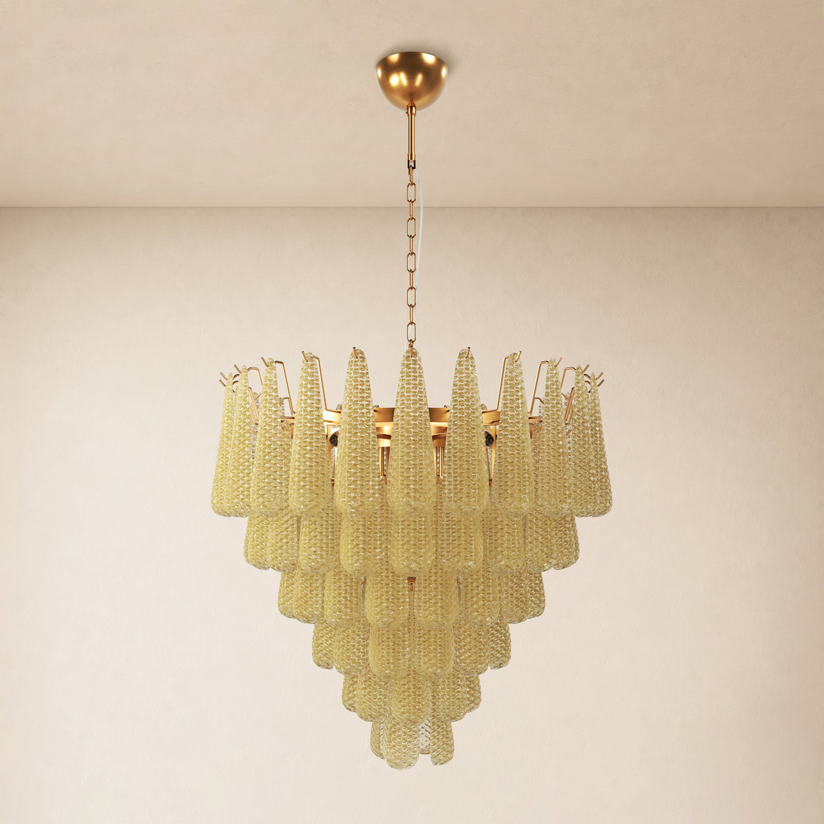 Veloria Textured Glass Tiered Round Chandelier 32"D