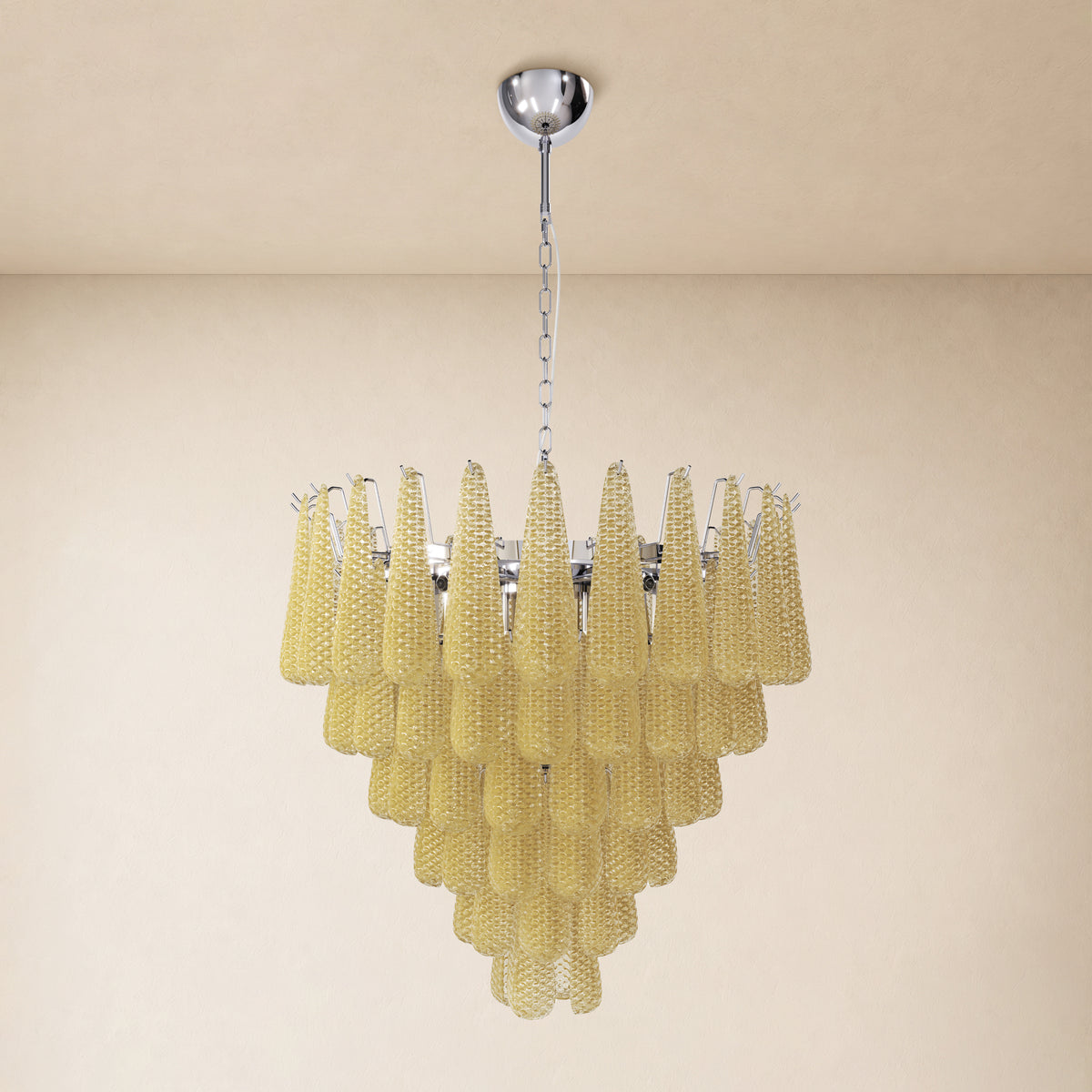 Veloria Textured Glass Tiered Round Chandelier 32"D